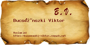 Bucsánszki Viktor névjegykártya