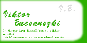 viktor bucsanszki business card